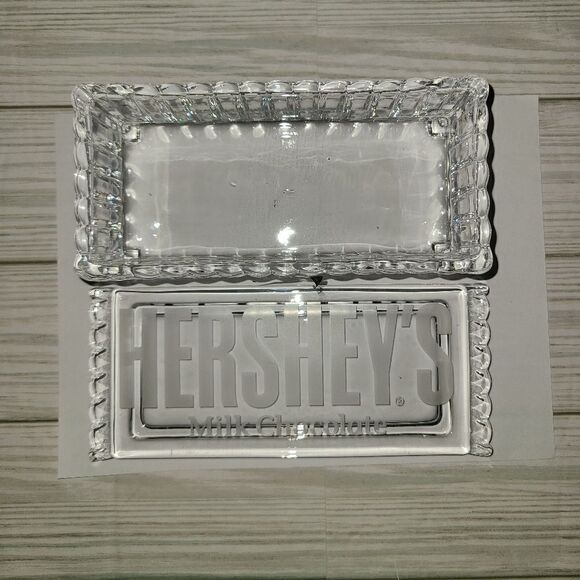 Hershey's Candy Bar Dish w/Lid Godinger Dublin Clear Lead Crystal - Picture 4 of 10